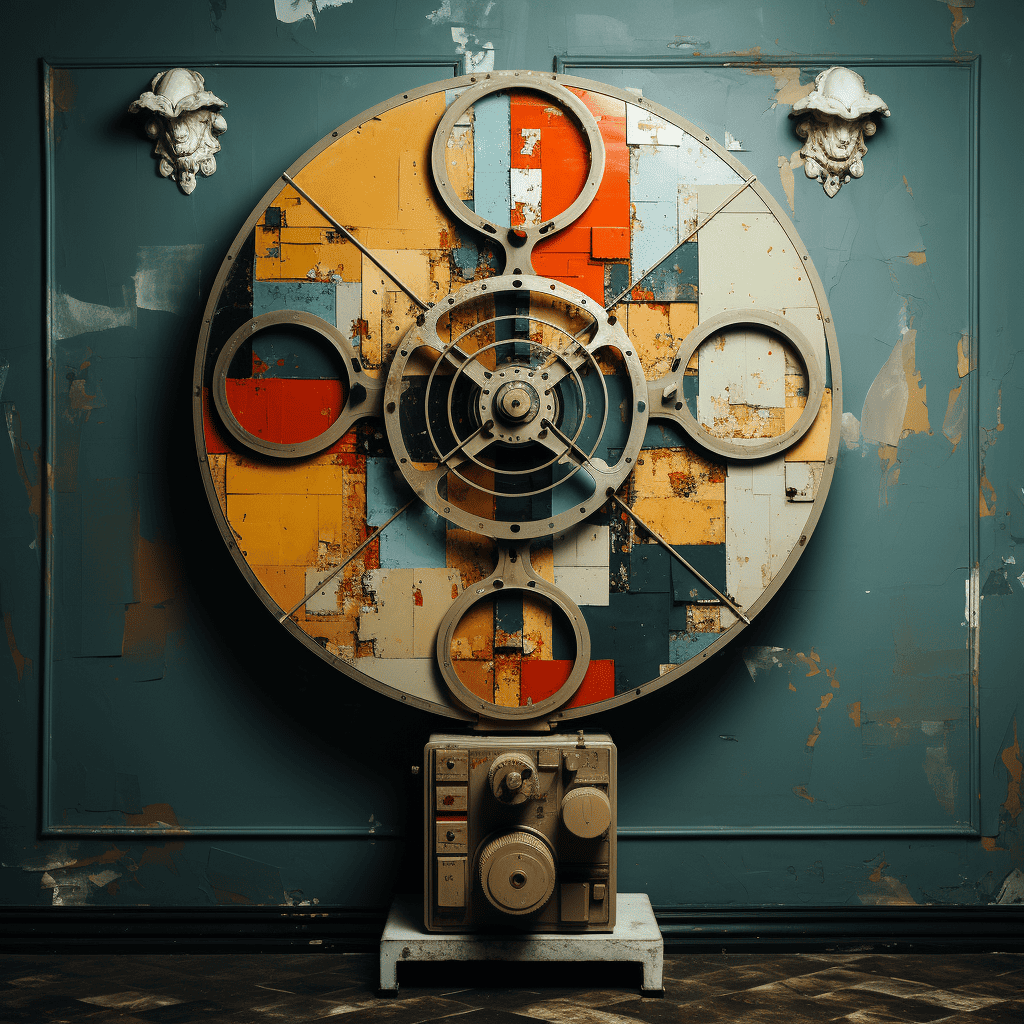 old reel on the wall Abstract film reel
